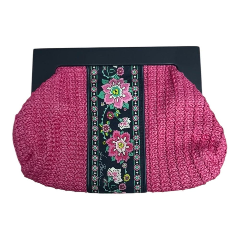 Vera Bradley Straw Like Clutch Petal Paisley Vintage Inspired